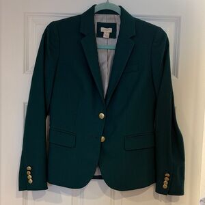 J. Crew Dark Green Blazer with Gold Buttons